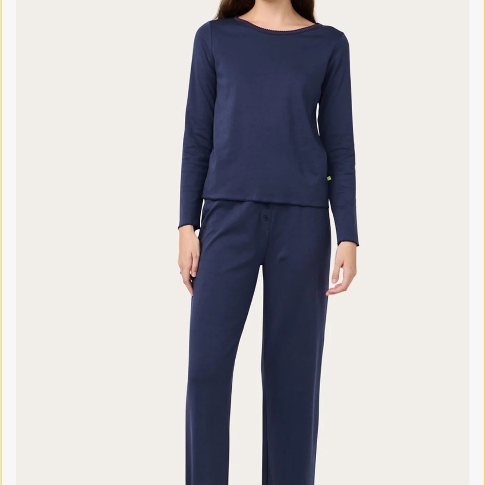 Cozyland Ellie Midnight Navy Long Sleeve Pajama Set